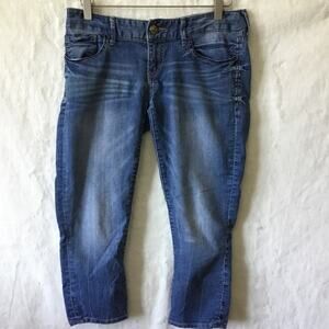 Express Blue Denim Women Cropped Jeans